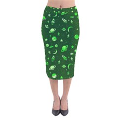 Space Pattern Velvet Midi Pencil Skirt by ValentinaDesign