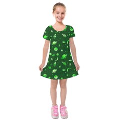 Space Pattern Kids  Short Sleeve Velvet Dress by ValentinaDesign