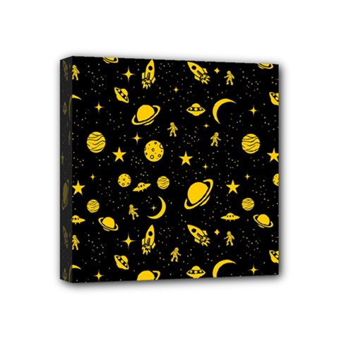 Space Pattern Mini Canvas 4  X 4  by ValentinaDesign