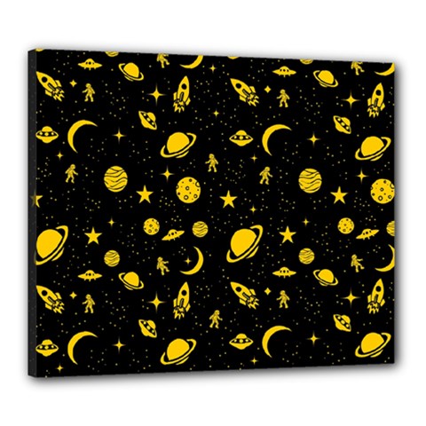 Space Pattern Canvas 24  X 20  by ValentinaDesign