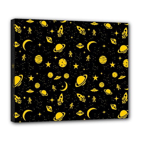 Space Pattern Deluxe Canvas 24  X 20   by ValentinaDesign