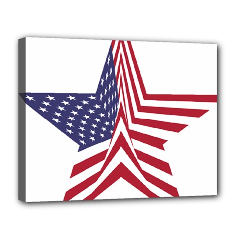 A Star With An American Flag Pattern Canvas 14  X 11  by Nexatart