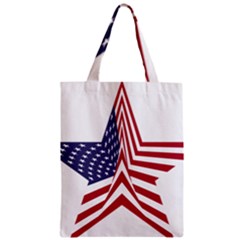 A Star With An American Flag Pattern Zipper Classic Tote Bag by Nexatart