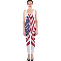 A Star With An American Flag Pattern Onepiece Catsuit by Nexatart