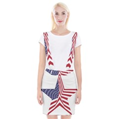 A Star With An American Flag Pattern Braces Suspender Skirt by Nexatart