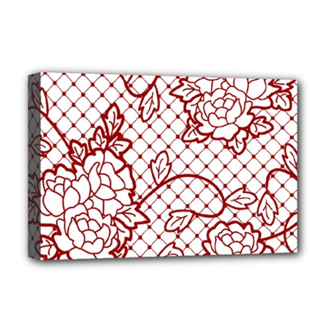 Transparent Decorative Lace With Roses Deluxe Canvas 18  X 12   by Nexatart