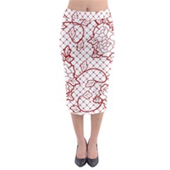 Transparent Decorative Lace With Roses Midi Pencil Skirt by Nexatart