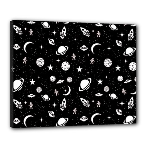 Space Pattern Canvas 20  X 16  by ValentinaDesign