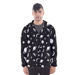 Space Pattern Hooded Wind Breaker (men) by ValentinaDesign