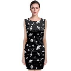 Space Pattern Classic Sleeveless Midi Dress by ValentinaDesign