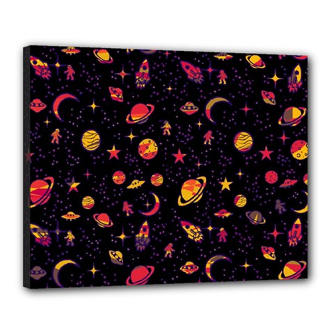 Space Pattern Canvas 20  X 16  by ValentinaDesign