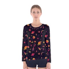 Space Pattern Women s Long Sleeve Tee