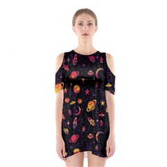 Space Pattern Shoulder Cutout One Piece by ValentinaDesign