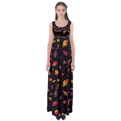 Space Pattern Empire Waist Maxi Dress by ValentinaDesign