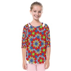 Penrose Tiling Kids  Quarter Sleeve Raglan Tee