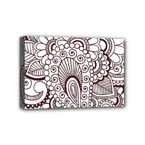 Henna Line Art Clipart Mini Canvas 6  X 4  by Nexatart