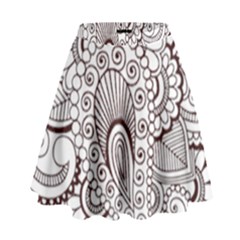 Henna Line Art Clipart High Waist Skirt by Nexatart