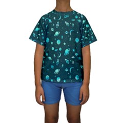 Space pattern Kids  Short Sleeve Swimwear