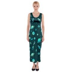 Space pattern Fitted Maxi Dress