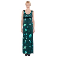 Space pattern Maxi Thigh Split Dress