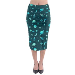 Space pattern Midi Pencil Skirt