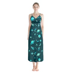 Space pattern Chiffon Maxi Dress