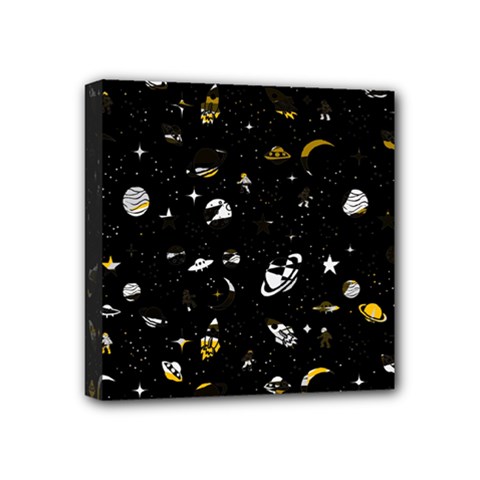 Space Pattern Mini Canvas 4  X 4  by ValentinaDesign