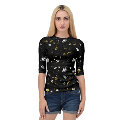 Space Pattern Quarter Sleeve Tee by ValentinaDesign