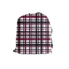 Plaid Pattern Drawstring Pouches (large)  by ValentinaDesign