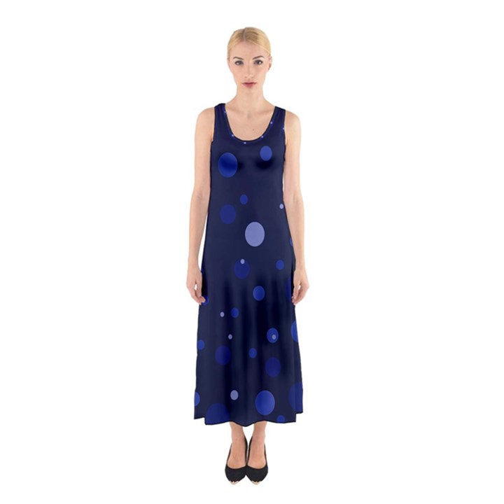 Decorative dots pattern Sleeveless Maxi Dress