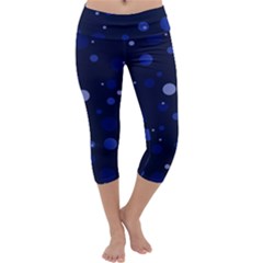 Decorative Dots Pattern Capri Yoga Leggings by ValentinaDesign