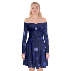 Decorative Dots Pattern Off Shoulder Skater Dress by ValentinaDesign