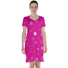 Decorative Dots Pattern Short Sleeve Nightdress by ValentinaDesign