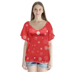 Decorative Dots Pattern Flutter Sleeve Top by ValentinaDesign