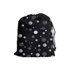 Decorative Dots Pattern Drawstring Pouches (large)  by ValentinaDesign