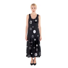 Decorative Dots Pattern Sleeveless Maxi Dress by ValentinaDesign