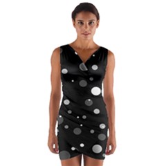 Decorative Dots Pattern Wrap Front Bodycon Dress by ValentinaDesign