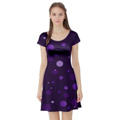 Decorative Dots Pattern Short Sleeve Skater Dress by ValentinaDesign