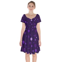 Decorative Dots Pattern Short Sleeve Bardot Dress