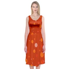 Decorative Dots Pattern Midi Sleeveless Dress by ValentinaDesign