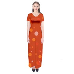 Decorative dots pattern Short Sleeve Maxi Dress