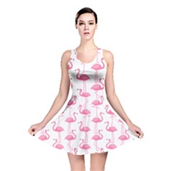 Pink Flamingos Pattern Reversible Skater Dress by Nexatart