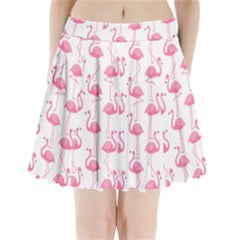 Pink Flamingos Pattern Pleated Mini Skirt by Nexatart