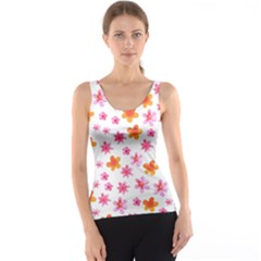 Watercolor Summer Flowers Pattern Tank Top by TastefulDesigns