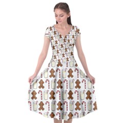 Christmas Trio Pattern Cap Sleeve Wrap Front Dress by Nexatart