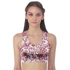 Transparent Lace With Flowers Decoration Sports Bra by Nexatart