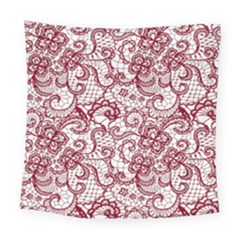 Transparent Lace With Flowers Decoration Square Tapestry (large) by Nexatart