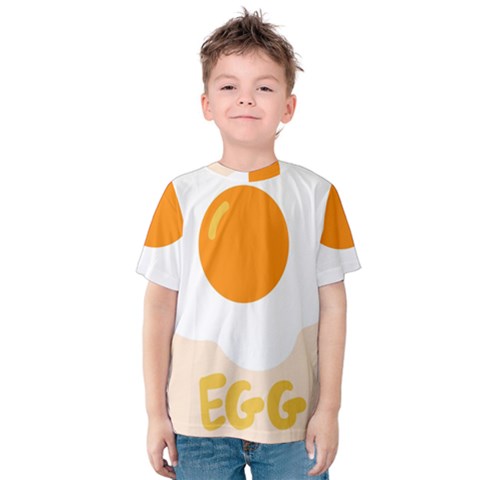 Egg Eating Chicken Omelette Food Kids  Cotton Tee by Nexatart