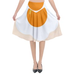 Egg Eating Chicken Omelette Food Flared Midi Skirt