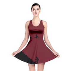 Walking Stairs Steps Person Step Reversible Skater Dress by Nexatart